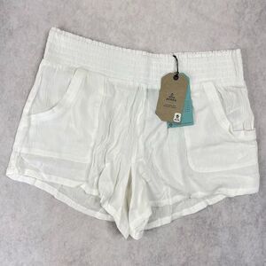 prAna Swim Cover up Shorts Womens Size XL White Relaxed Fit Beach Swimwear